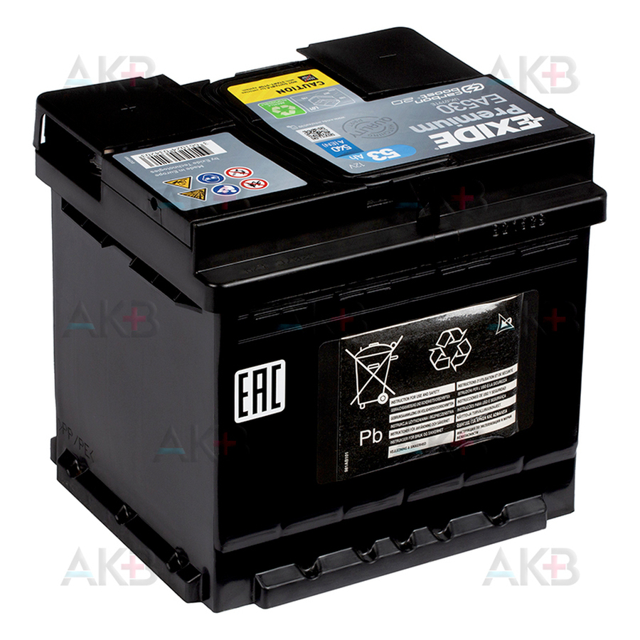Автомобильный аккумулятор Exide Premium 53R 540A (207x175x190) EA530