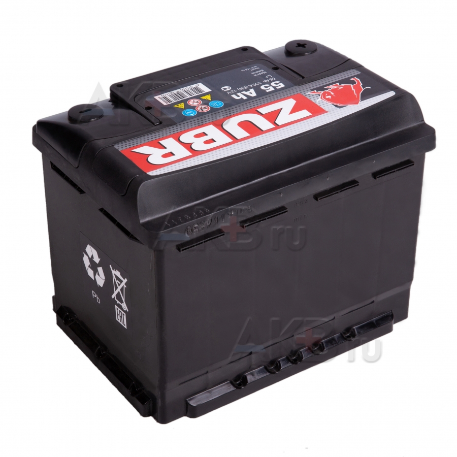 Автомобильный аккумулятор ZUBR Ultra 55L 530A (242x175x190)