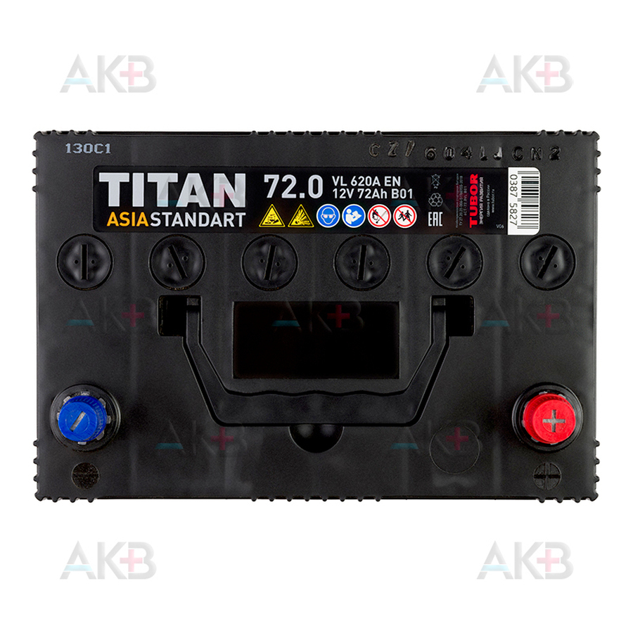 Автомобильный аккумулятор Titan Asia Standart 72R (620А 260x173x225)