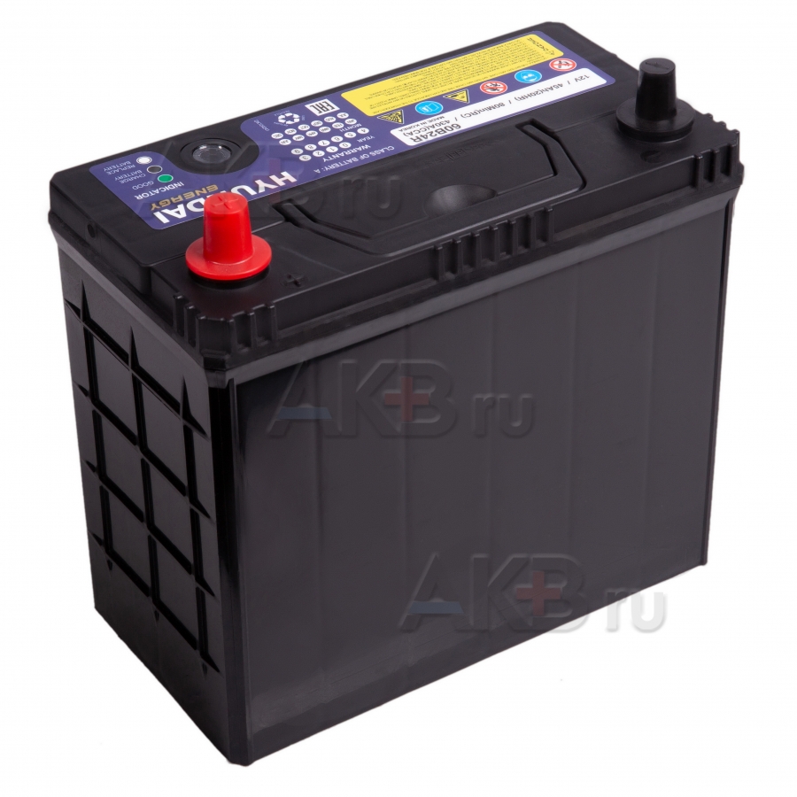 Автомобильный аккумулятор HYUNDAI 60B24R 12V 45Ah 430A (238x129x227) прям. пол.