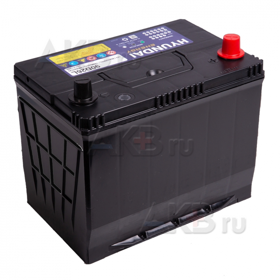 Автомобильный аккумулятор HYUNDAI 90D26L 12V 80R 680A (260x168x220) обр. пол.