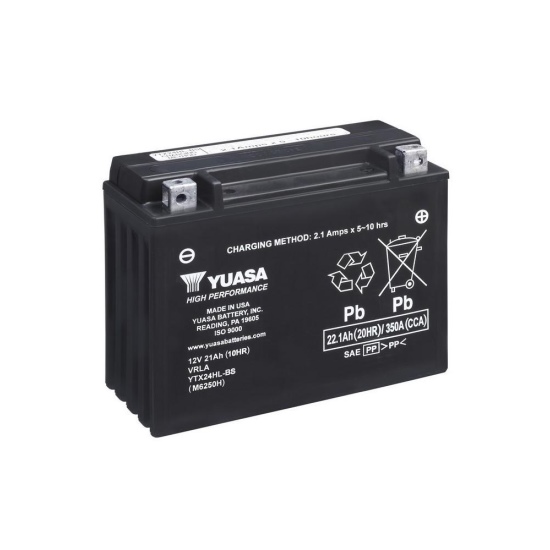 Мото аккумулятор Yuasa YTX24HL-BS - 21 Ач 350А (205x87x162) обр. пол. AGM сухозаряж.