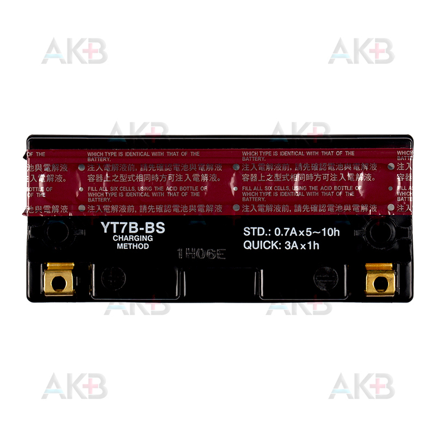Мото аккумулятор Yuasa YT7B-BS - 6.8 Ач 110А (150x64x93) прям. пол. AGM сухозаряж.