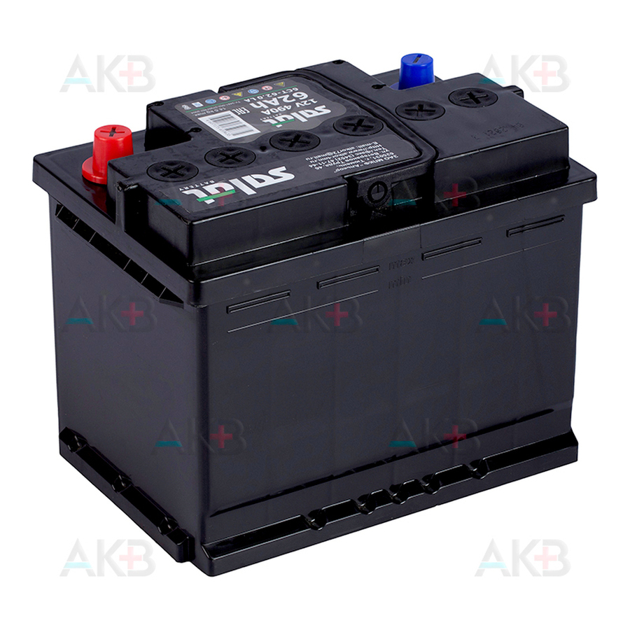 Автомобильный аккумулятор Salut 6СТ-62LA 12V 62Ач о/п 490A (242x175x190)
