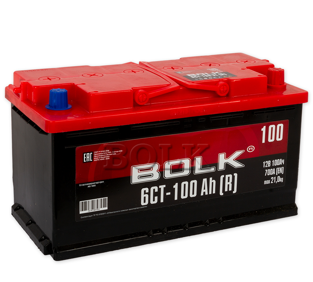 Автомобильный аккумулятор BOLK 100R 700A 353x175x190 AB1000