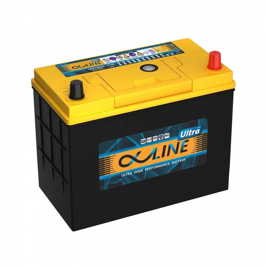 Автомобильный аккумулятор Alphaline Ultra 75B24L 59R 550A 238x129x227