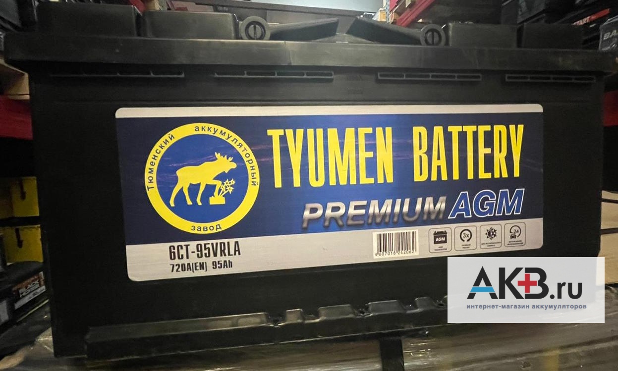Автомобильный аккумулятор Tyumen Battery Premium AGM 95Ач обр. пол. 720A (353x175x190) 6СТ-95VRLA