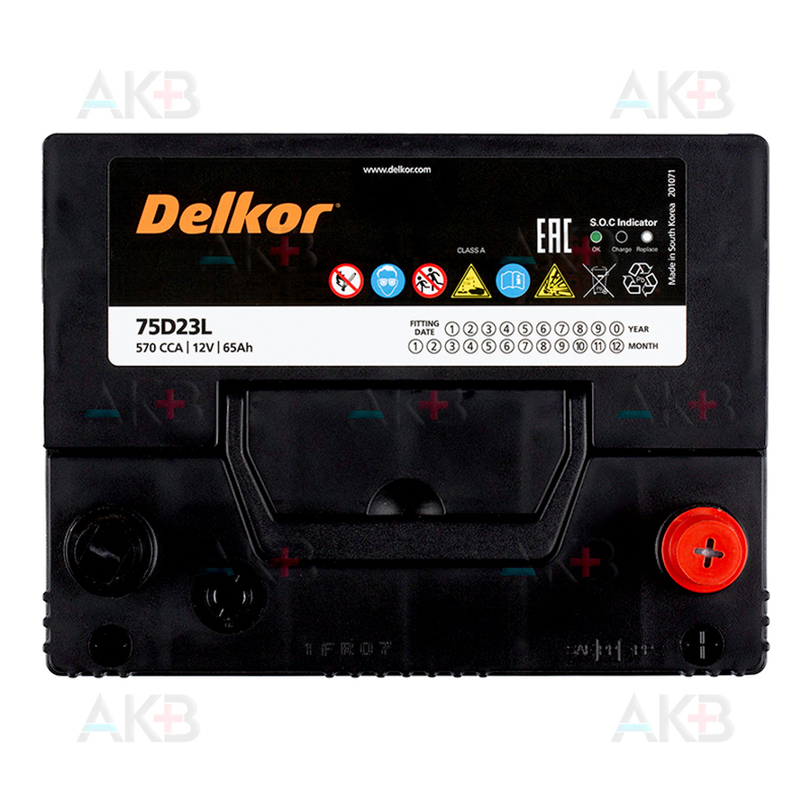 Автомобильный аккумулятор Delkor 50D20L (60R 525А 208x173x207)