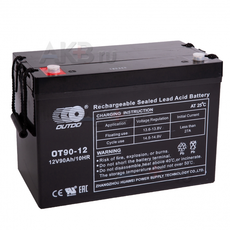 Аккумуляторная батарея OUTDO VRLA 12V 90 Ah (OT90-12) 330x173x214