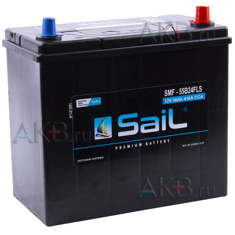 Автомобильный аккумулятор SaiL 55B24FLS 50 Ач 410A (236х128х223)