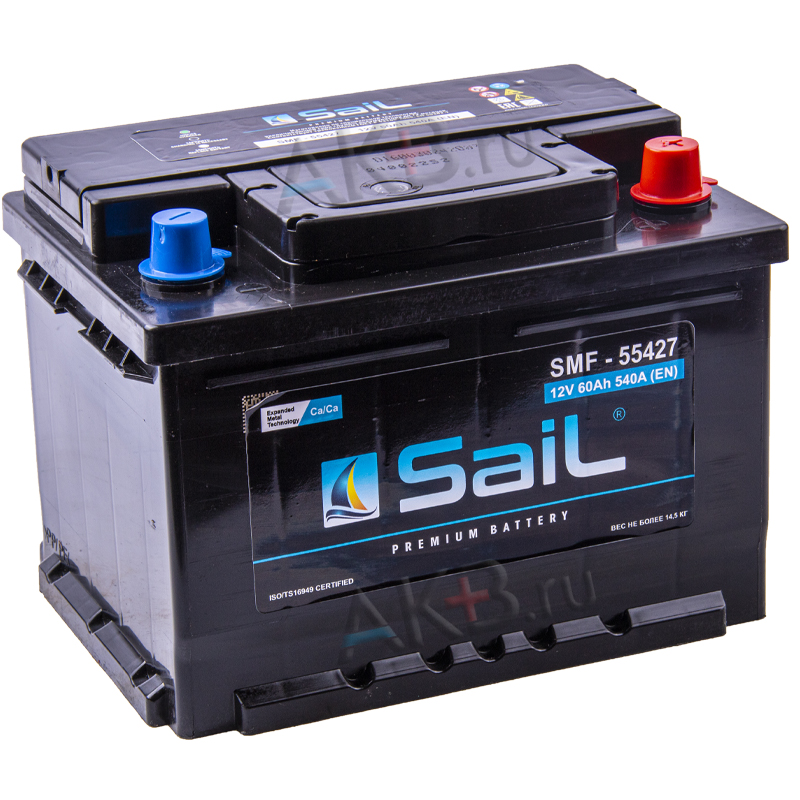 Автомобильный аккумулятор SaiL 55427 60 Ач 540A (242x175x175) обр. пол.