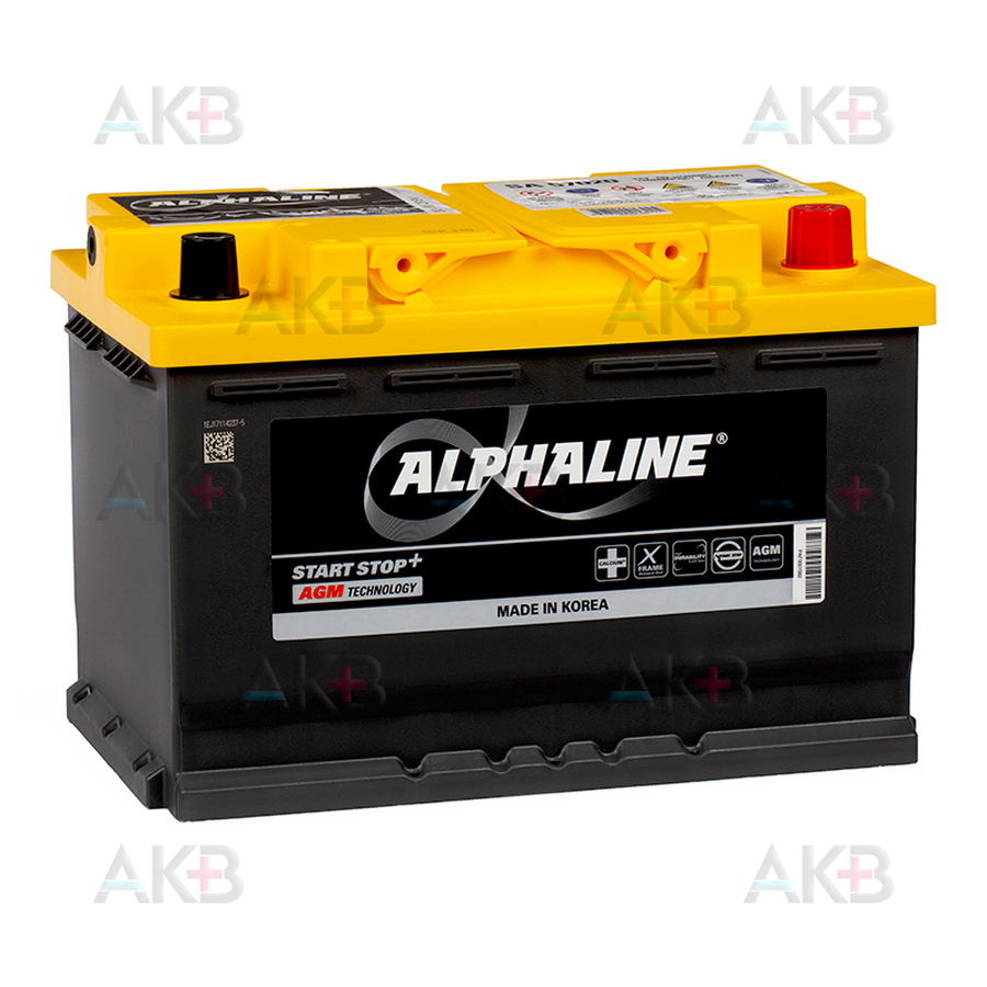 Автомобильный аккумулятор Alphaline AGM 70 L3 760A (278x175x190) AX 57020