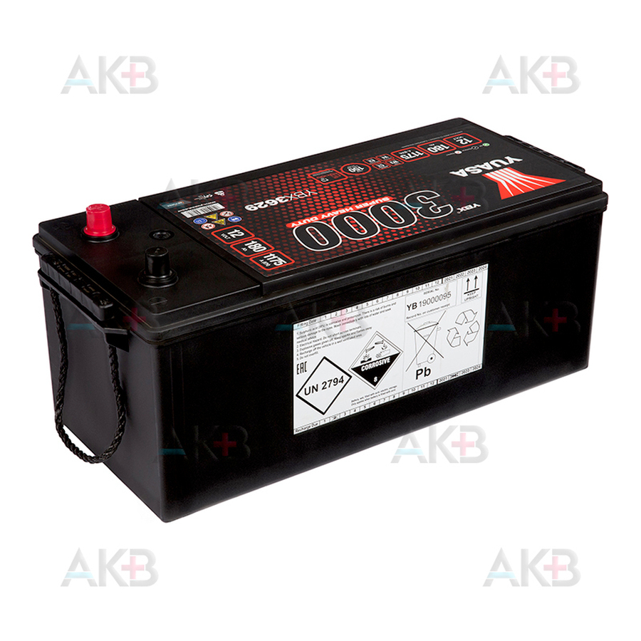 Автомобильный аккумулятор YUASA YBX3629 180 Ач 1175А обр. пол. (511x222x215)