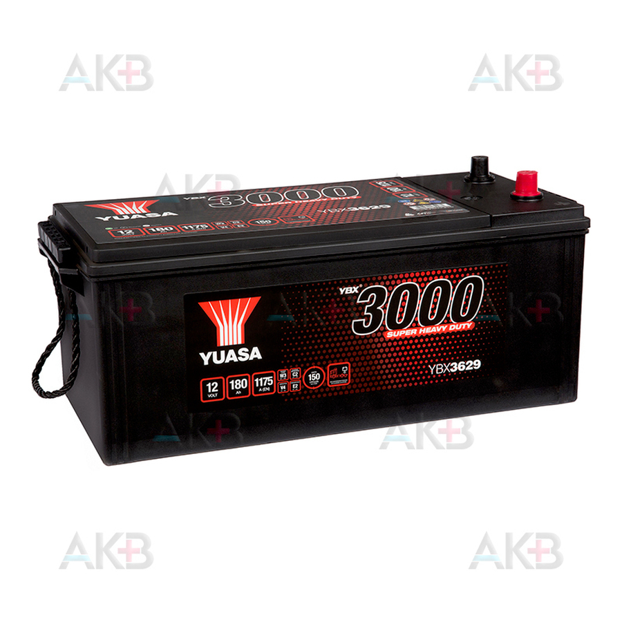 Автомобильный аккумулятор YUASA YBX3629 180 Ач 1175А обр. пол. (511x222x215)