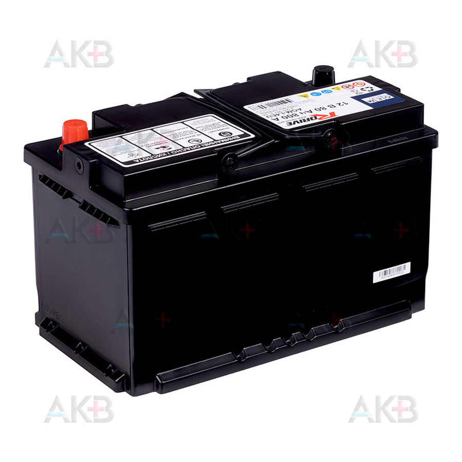 Автомобильный аккумулятор RDrive OEM AGM-L4EU 80Ач 800А обр. пол. (315x175x190) A0009822108