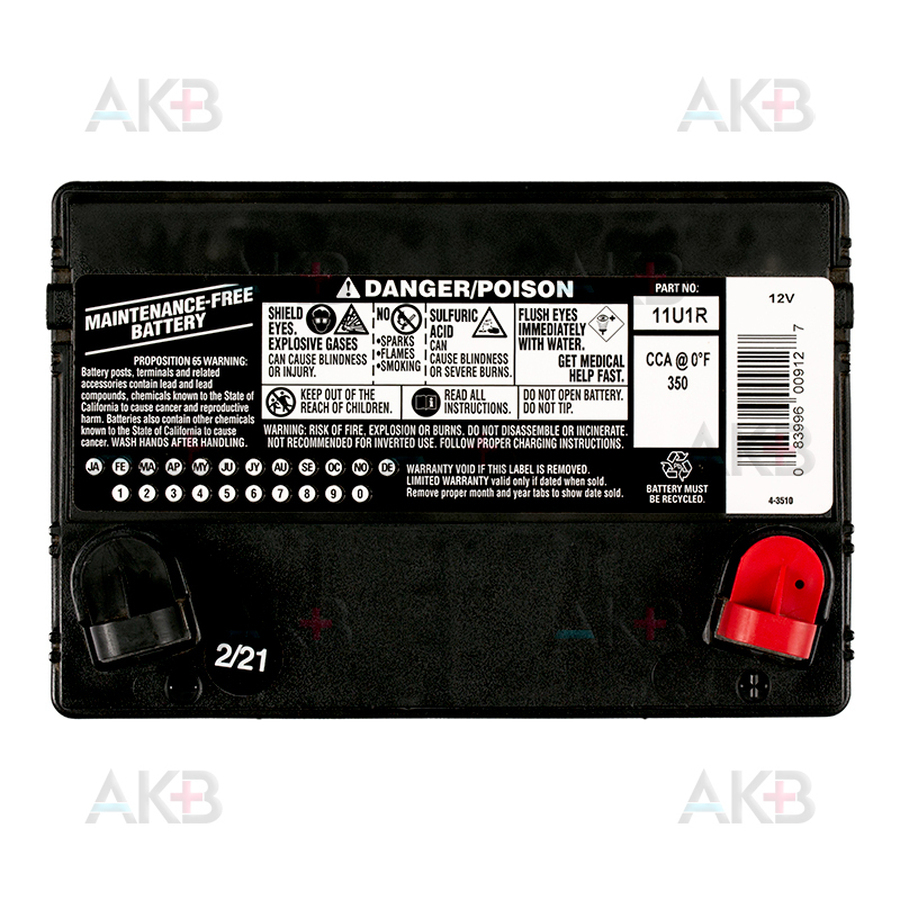 Мото аккумулятор Deka 11U1R Outdoorsman 35Aч о.п. 350A (197x130x184)