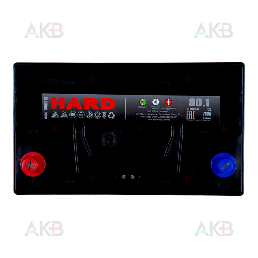 Автомобильный аккумулятор HARD ASIA 105D31R 90 Ач 780A п.п. (306x173x225) ca/ca Silver