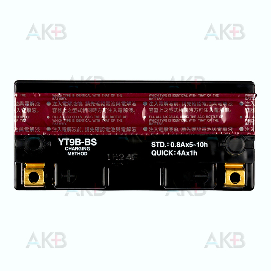 Мото аккумулятор Yuasa YT9B-BS - 8.4 Ач 120А (150x70x105) прям. пол. AGM сухозаряж.
