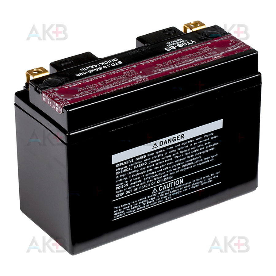 Мото аккумулятор Yuasa YT9B-BS - 8.4 Ач 120А (150x70x105) прям. пол. AGM сухозаряж.