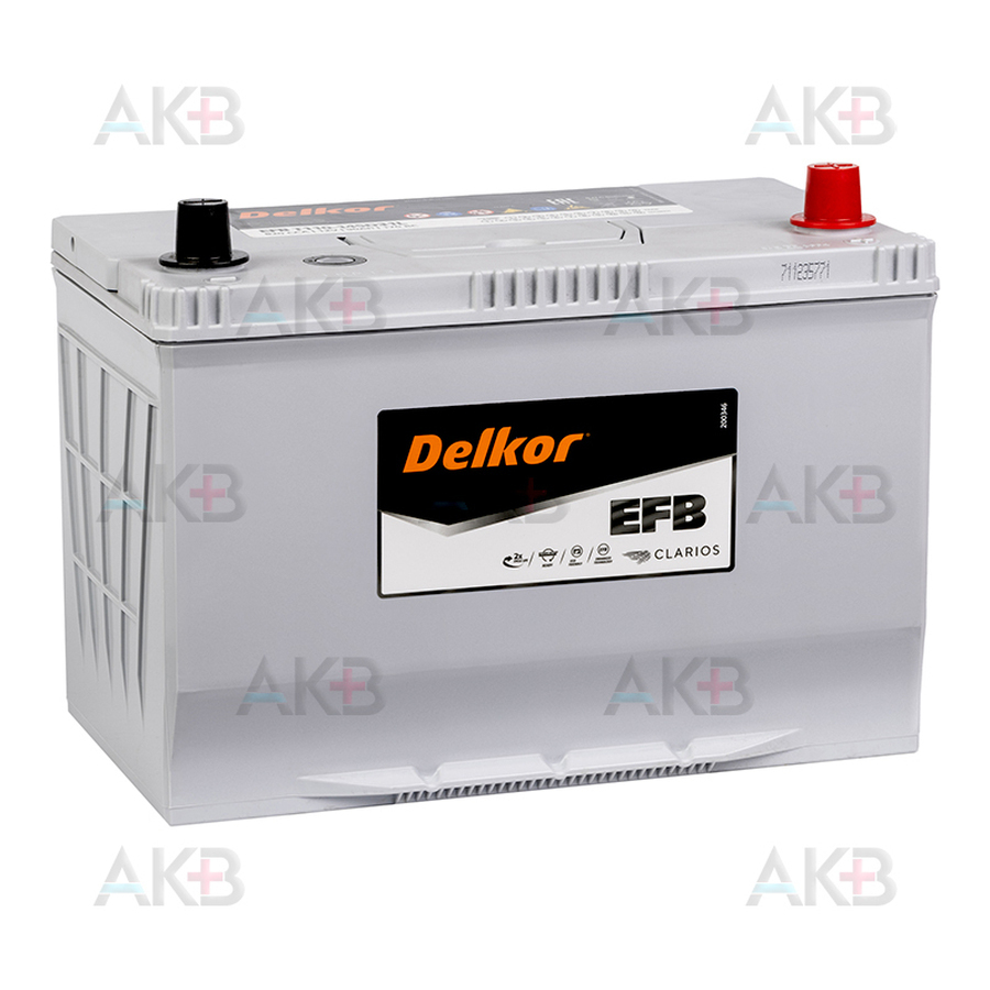 Автомобильный аккумулятор Delkor EFB 145D31L 90 Ач 820A обр. пол. (306x173x225) T110