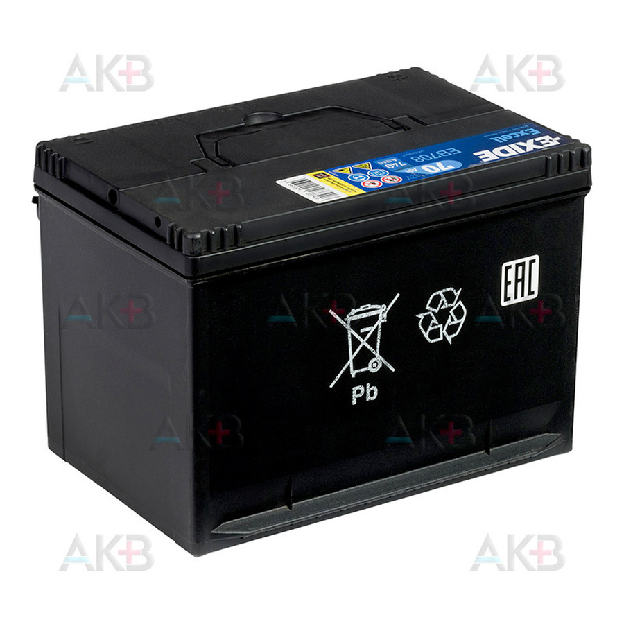 Автомобильный аккумулятор Exide Excell 70 Ah 740А (260x180x186) EB708 боковые кл.