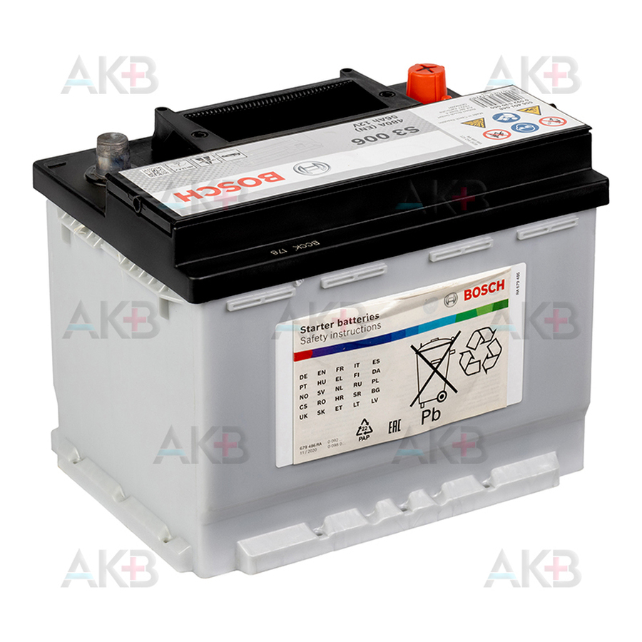Автомобильный аккумулятор Bosch S3 006 56L 480A 242x175x190