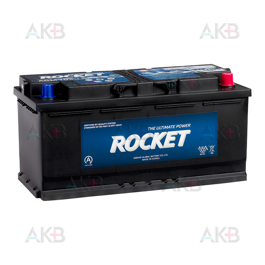Автомобильный аккумулятор Rocket AGM L6 105Ah 950A обр пол. (393х175х190)