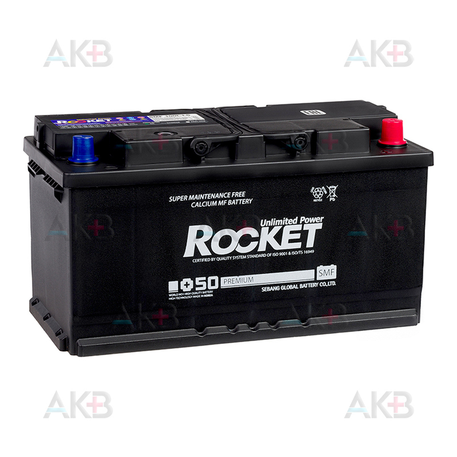 Автомобильный аккумулятор Rocket 100Ah 830A обр. пол. (353x175x190) SMF 100L-L5