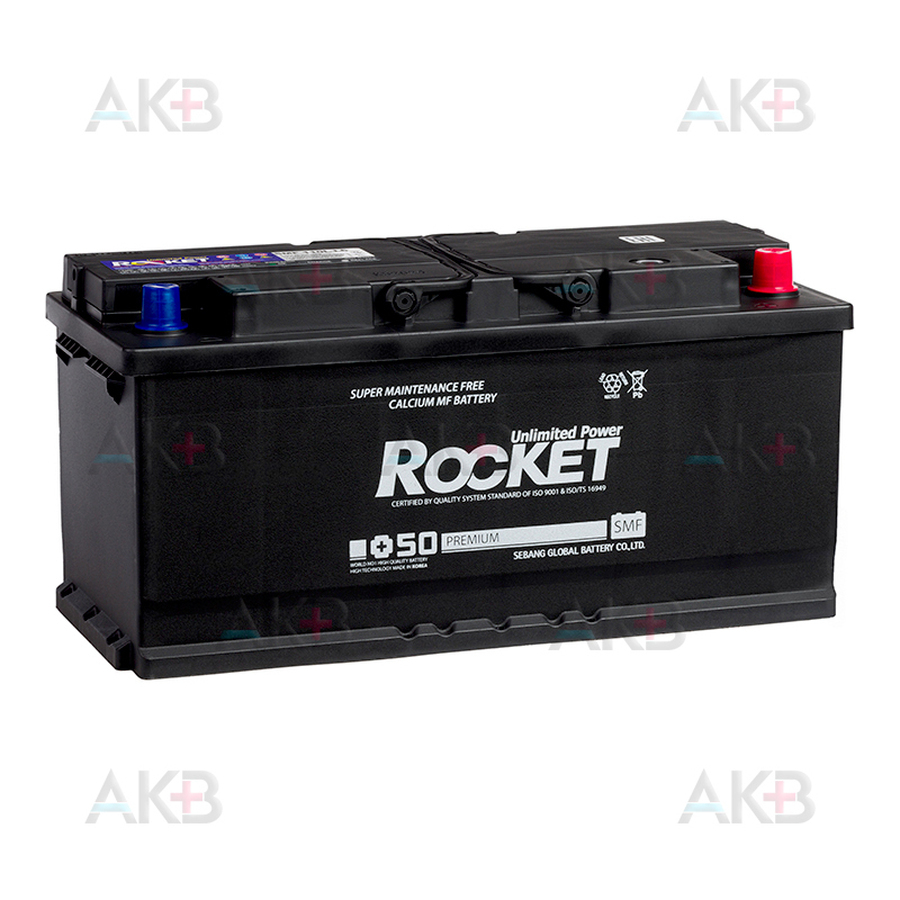 Автомобильный аккумулятор Rocket 110Ah 910A обр. пол. (393x175x190) SMF 110L-L6
