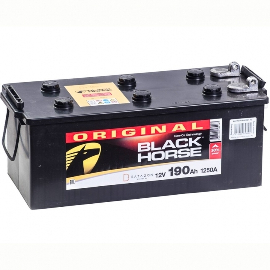 Автомобильный аккумулятор Black Horse 190 рус болт 1150A 513х223х223