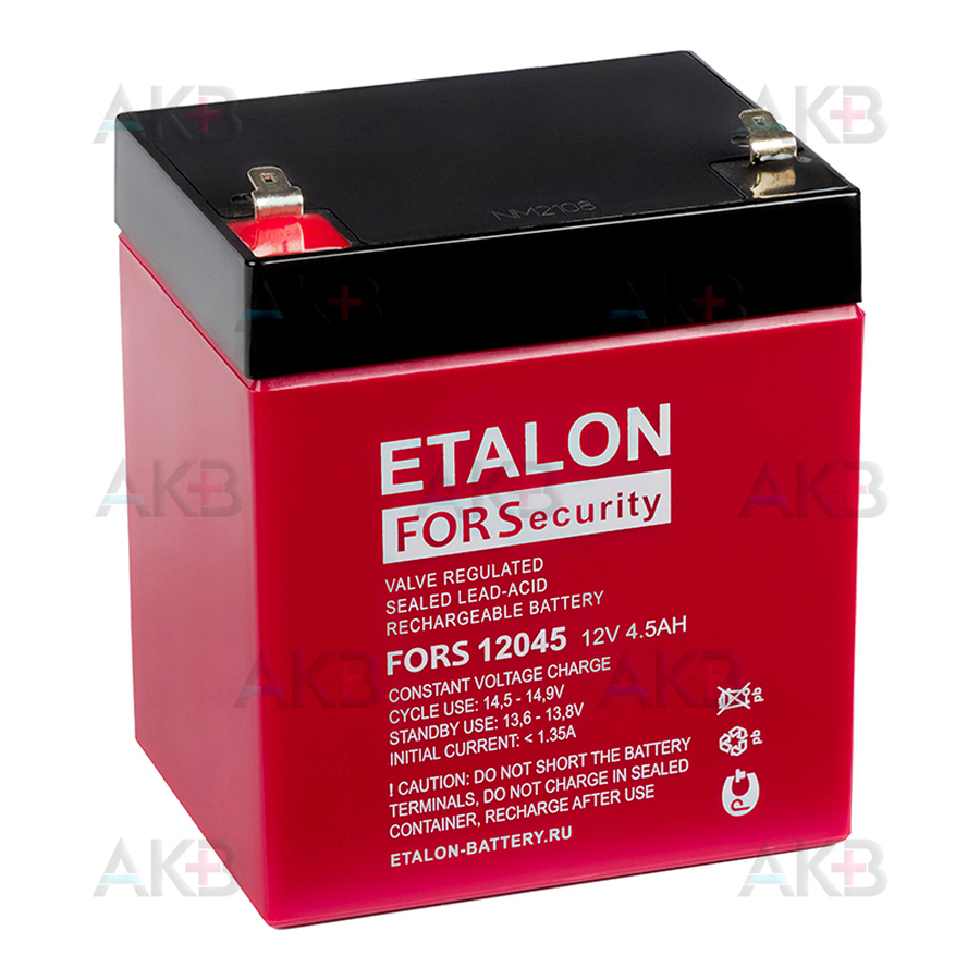Аккумуляторная батарея ETALON FORS 12045, 12V 4.5Ah (90х70х102)