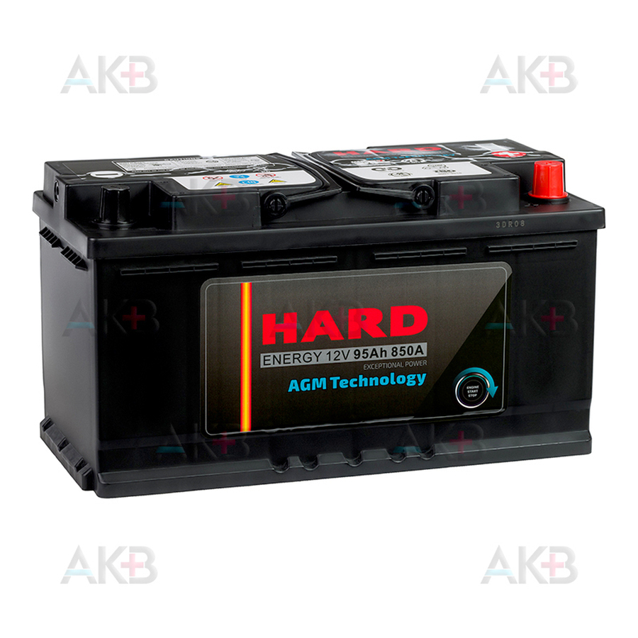 Автомобильный аккумулятор HARD AGM 95Ah 850A (353x175x190)