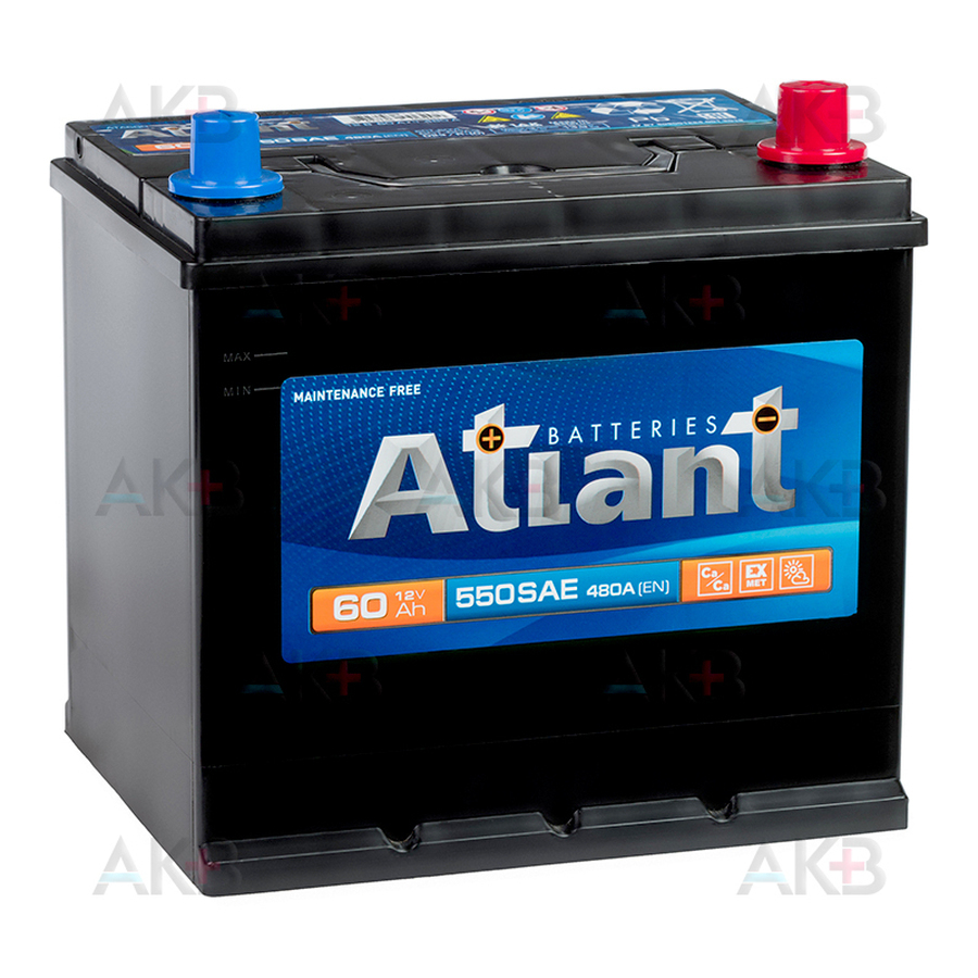 Автомобильный аккумулятор ATLANT ASIA 60Ah 480A обр. пол. (232x173x225) ATA600