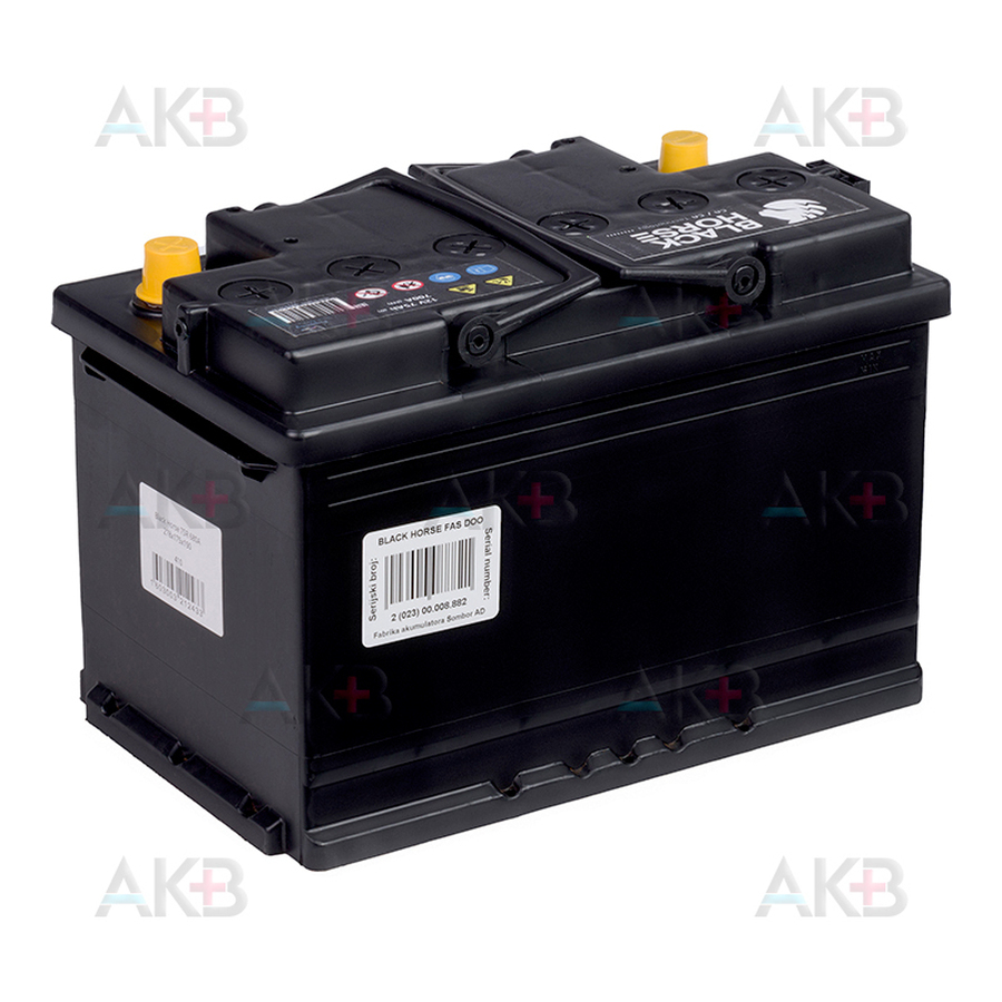 Автомобильный аккумулятор Black Horse 70R 620A 278x175x175 (низкий)
