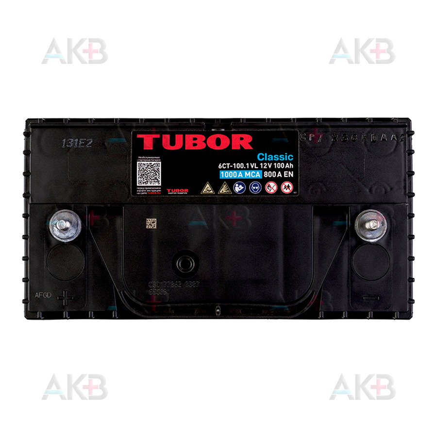 Автомобильный аккумулятор TUBOR Classic 100 Ач 800A прям. пол. (330x173x237) 6CT-110.1 VL клеммы под гайку
