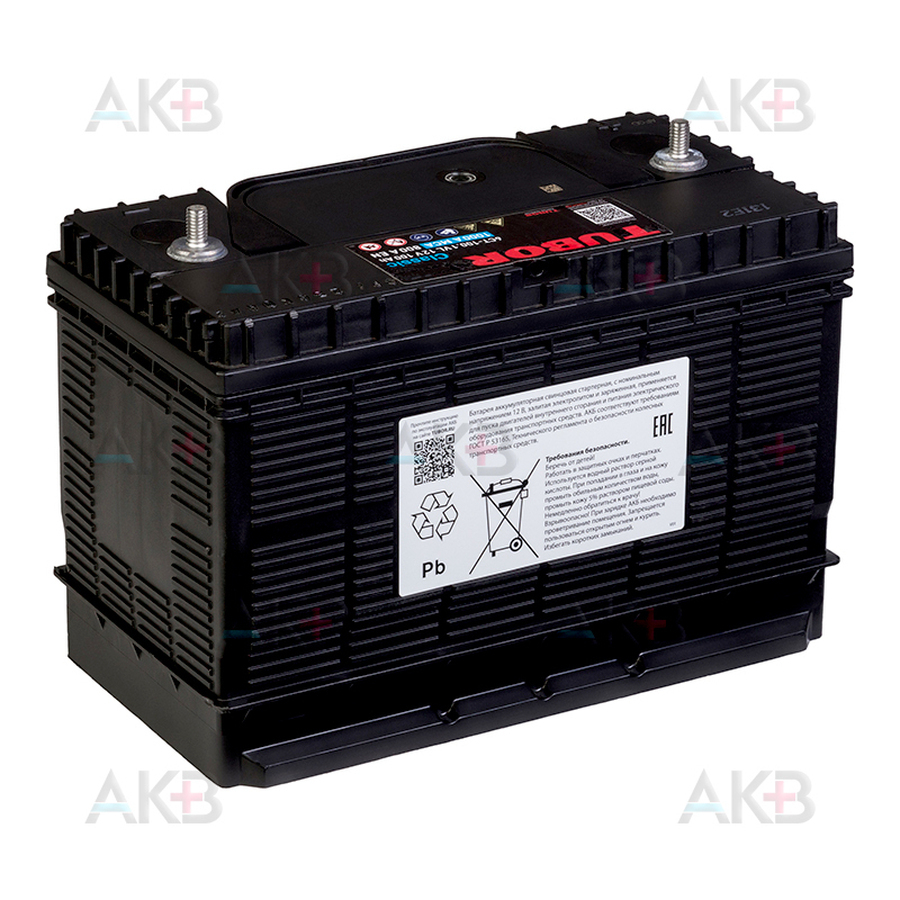 Автомобильный аккумулятор TUBOR Classic 100 Ач 800A прям. пол. (330x173x237) 6CT-110.1 VL клеммы под гайку