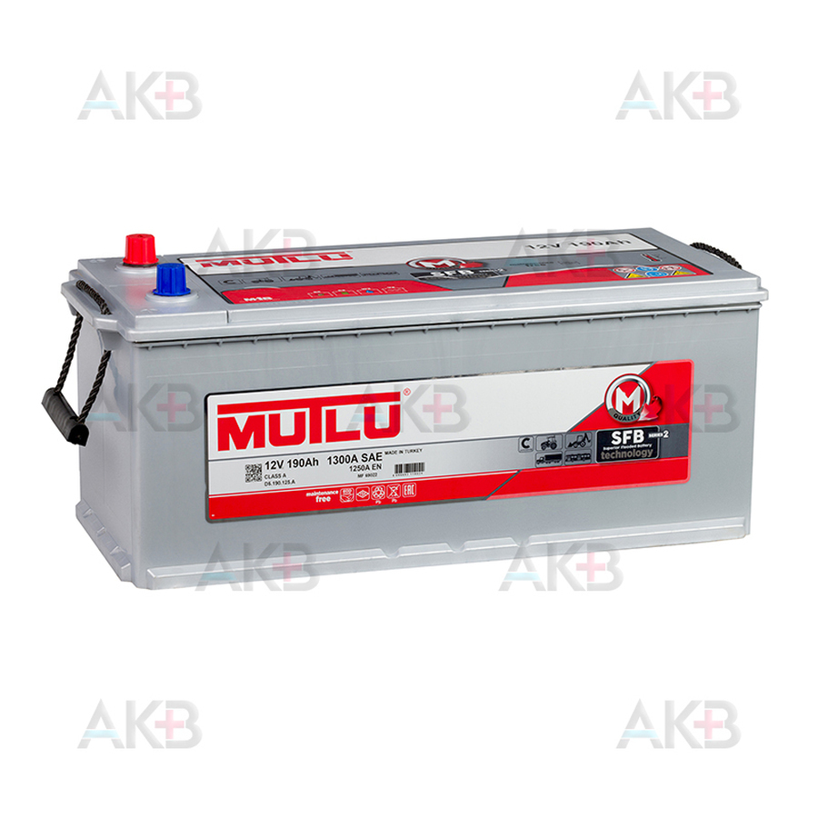 Автомобильный аккумулятор Mutlu SFB 2 69022 190 Ач 1250A обр. пол. (524x239x240) D5.190.125.А с бортиком