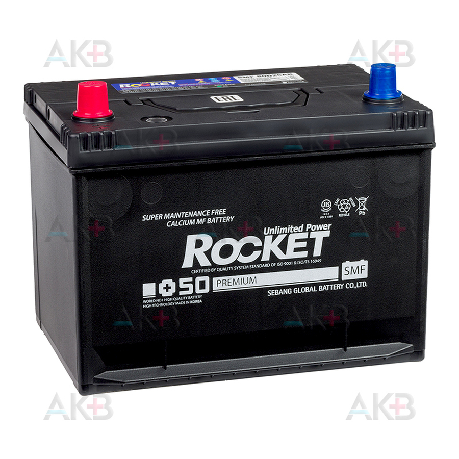 Автомобильный аккумулятор Rocket 80D26AR 62Ah 700A прям. пол. (260x173x205) низкий