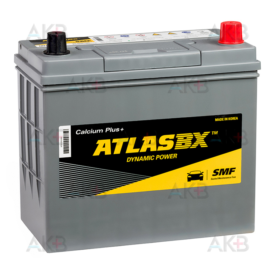 Автомобильный аккумулятор ATLAS 85B24LS 45Ah 625A 238x129x227 Tesla Model 3