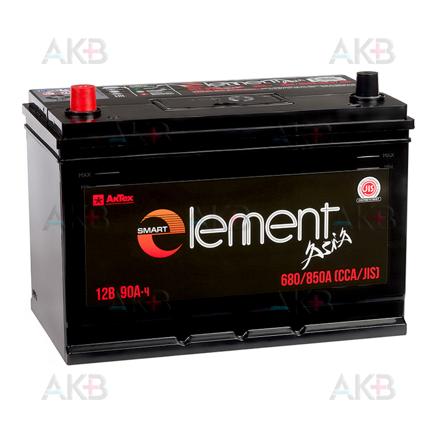Автомобильный аккумулятор Smart Element 105D31R 90Ач 680A прям. пол. (300x175x225)