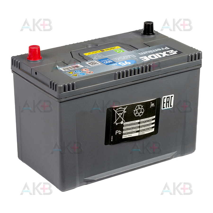 Автомобильный аккумулятор Exide Premium 95R (800А 306х173х225) EA954
