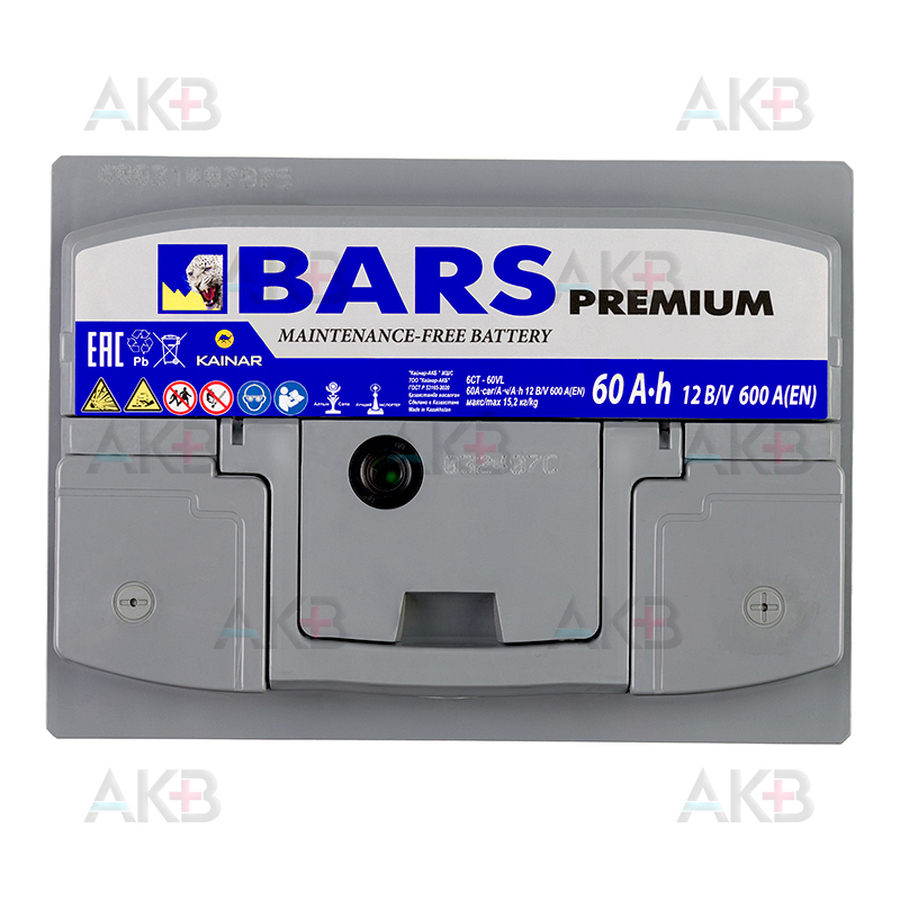 Автомобильный аккумулятор BARS Premium 60Ач 600A обр. пол. (242x175x190)