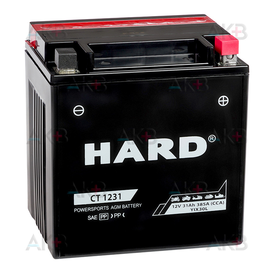 Мото аккумулятор HARD AGM Extreme Line 31 Ah 385А обр. пол. (168x126x175) CT 1231 YIX30L сухоз.