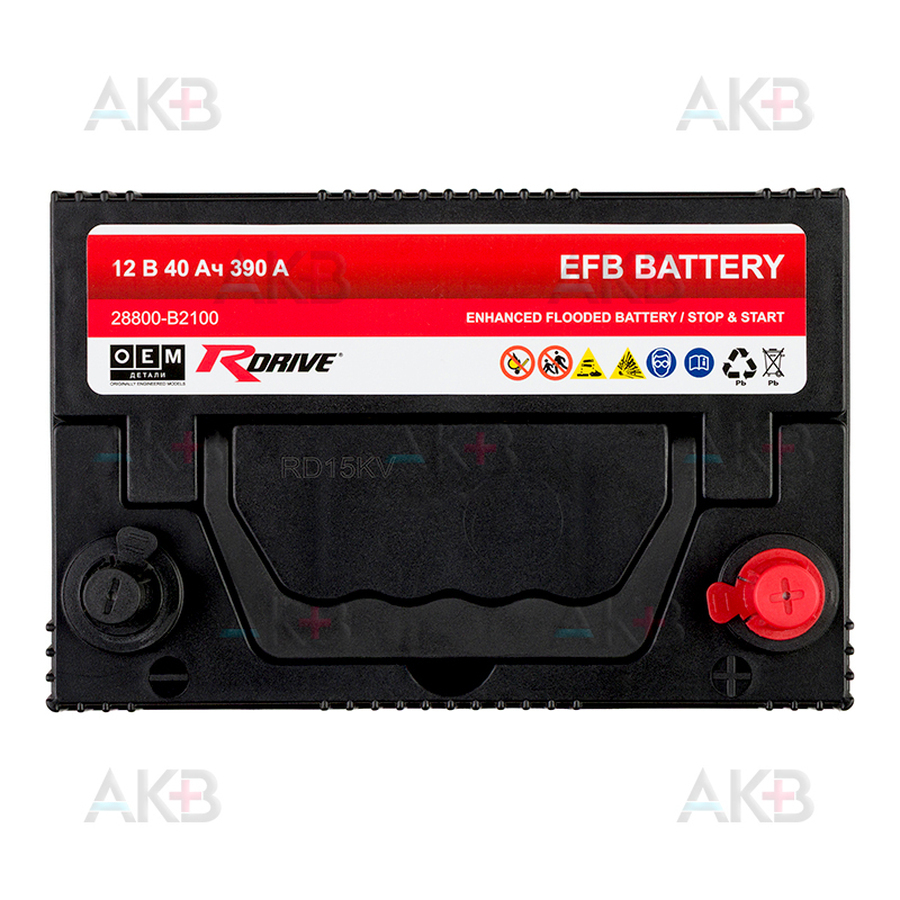 Автомобильный аккумулятор Аккумулятор RDrive OEM EFB-M42 40 Ач 390A обр. пол. (187x127x220) 28800-B2100 TOYOTA