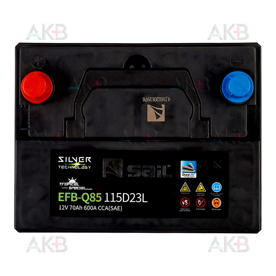 Автомобильный аккумулятор SAIL EFB Q85 70 Ач 600А обр. пол. (230x173x225) Start Stop
