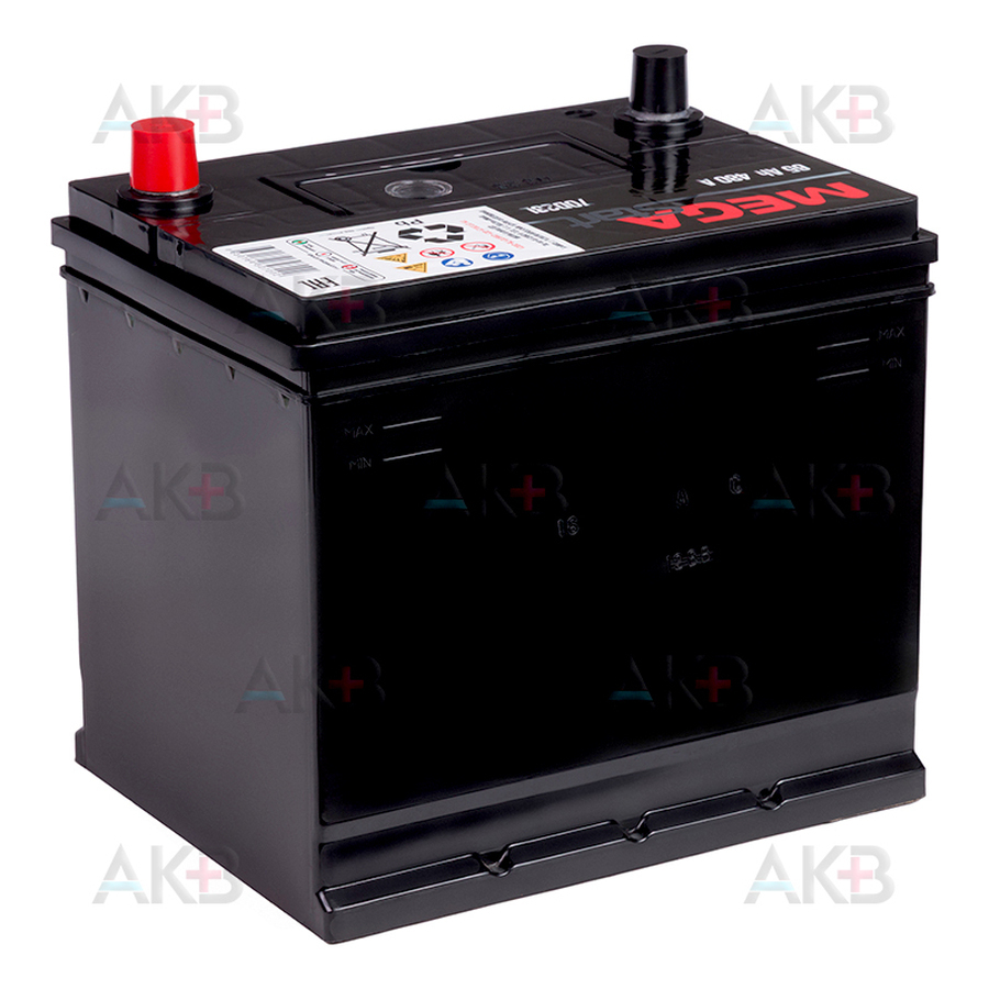 Автомобильный аккумулятор Аккумулятор MEGA START 70D23L 65Ah 480A обр. пол. (232x173x225)