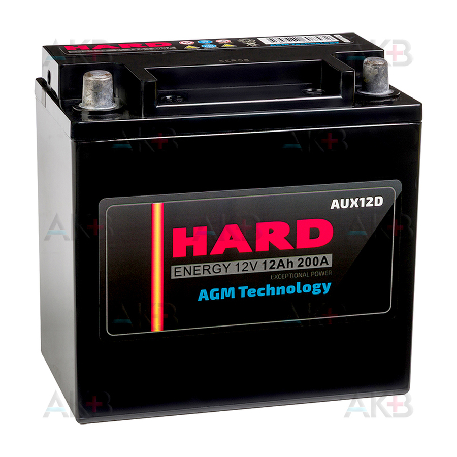 Автомобильный аккумулятор HARD AGM 12 Ач 200A прям. пол. AUX 12D (150x87x145) LAND ROVER Jaguar LR047630