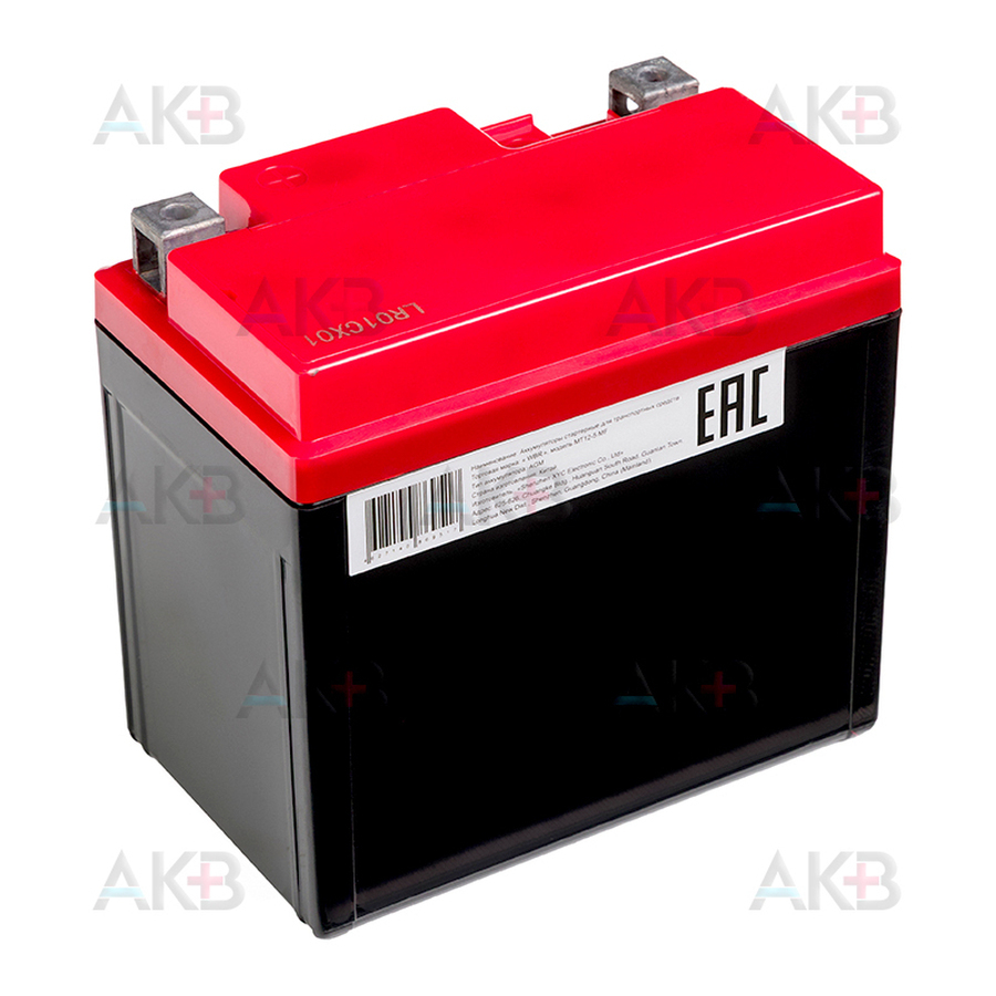 Мото аккумулятор WBR MT12-5 MF AGM 5 Ач 70А обр. пол. (113x70x105) YTX5L-BS
