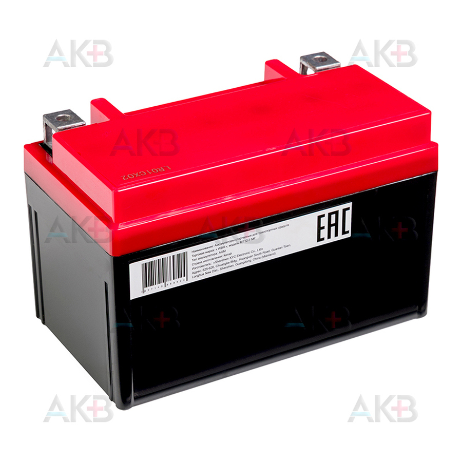 Мото аккумулятор WBR MT12-7 MF AGM 7 Ач 100А прям. пол. (150x87x93) YTX7A-BS