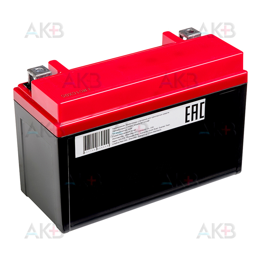 Мото аккумулятор WBR MT12-8 MF AGM 8 Ач 100А прямая пол.(150x65x93) YT7B-BS, YT9B-BS, YT7B-4